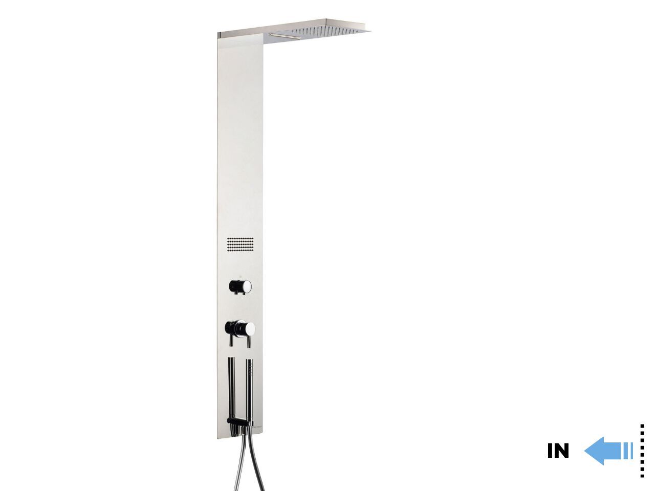 Душевая панель из нержавеющей стали с ручным душем и переключателем Cropelli Quadro ARCH-00098721 - Вид №9