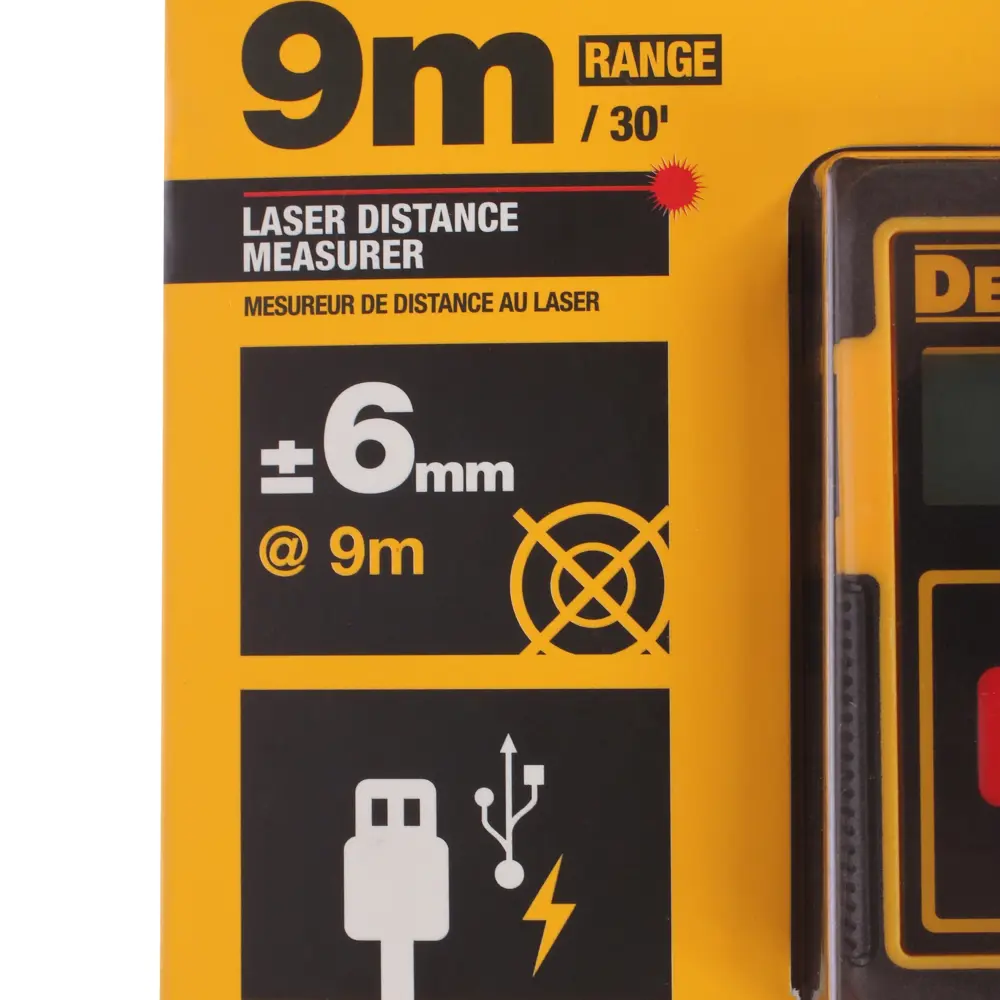 Дальномер лазерный DeWalt с дальностью до 9 м STLM-2083205 - Вид №4