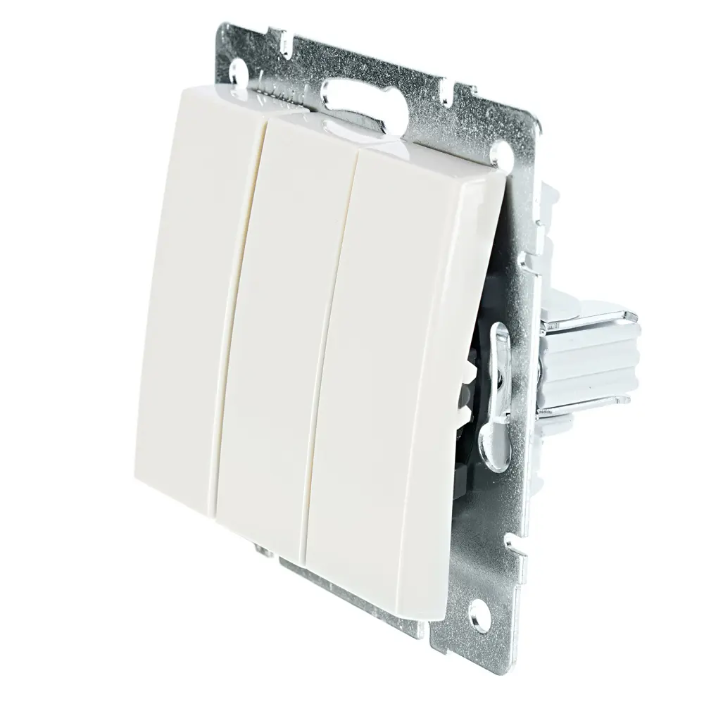 Выключатель встраиваемый Lezard Rain 3 клавиши, цвет бежевый STLM-2092230 - Вид №2