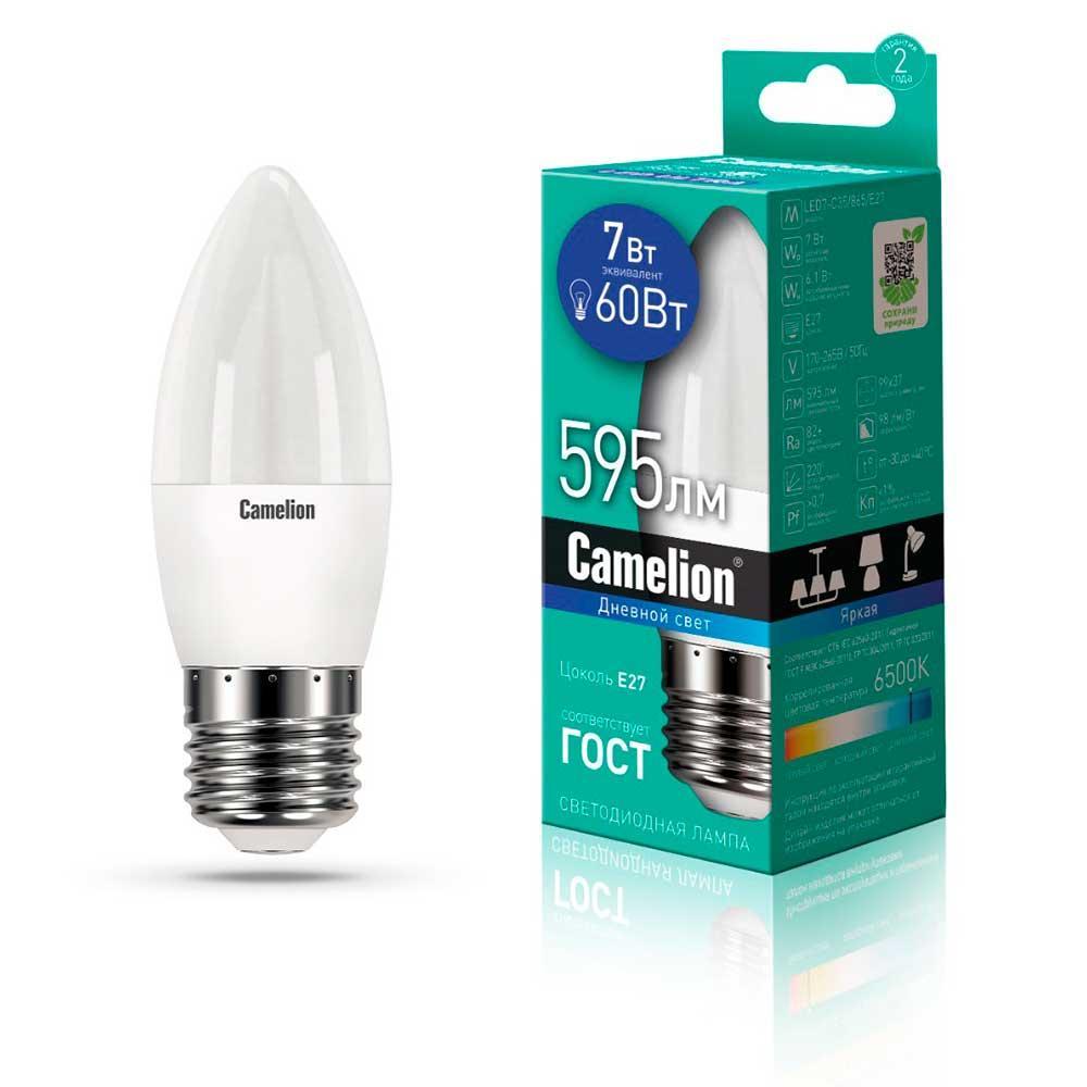 LED7-C35/865/E27 Лампа светодиодная E27 7W 6500K 12649 Camelion