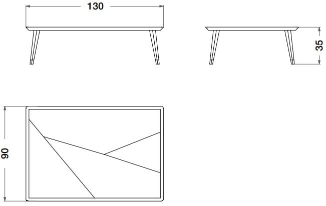 Деревянный прямоугольный низкий журнальный столик CPRN HOMOOD Eclipse ARCH-00146714 - Вид №2