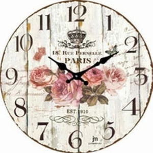 Часы кварцевые стеклянные 33,5 см бежево-розовые Lowell LOWELL ЦВЕТЫ 00-3873019 Бежевый;розовый