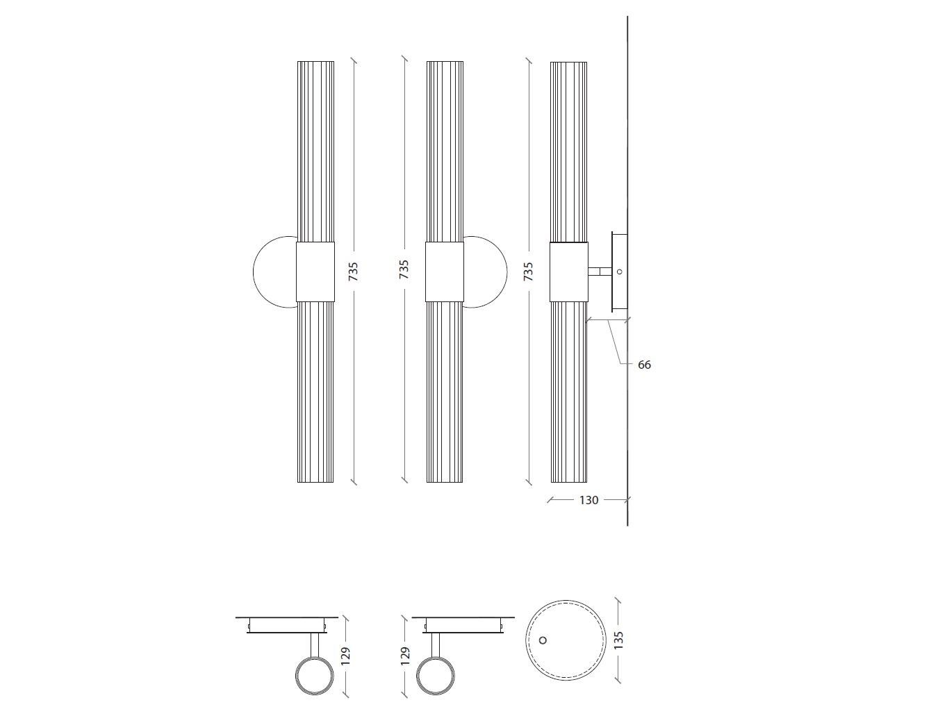 Светодиодный настенный светильник из латуни и цветного стекла LUCE TU Sbarlusc ARCH-00008146 - Вид №6