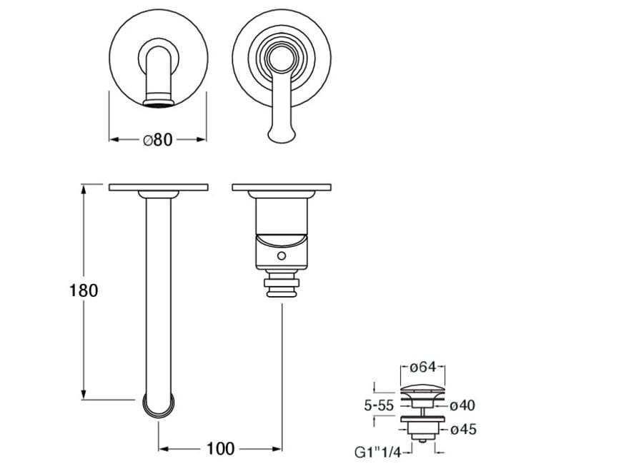Смеситель для раковины с 2 отверстиями CRISTINA Rubinetterie Маяк ARCH-00103927 - Вид №1