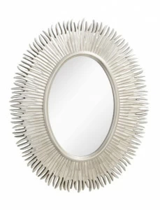 Овальное зеркало настенное серебро Moher PUSHA ДИЗАЙНЕРСКИЕ 062612 Серебро