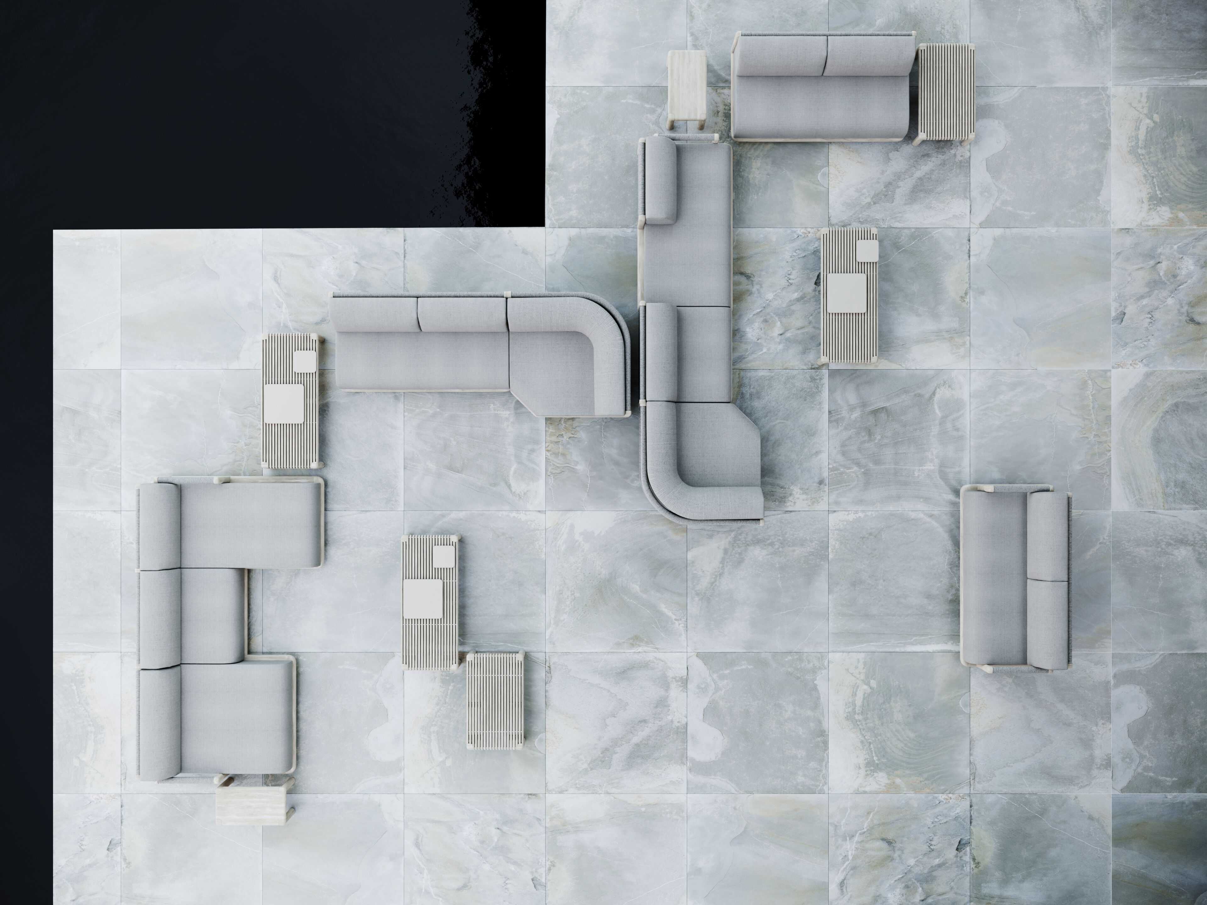 Ткань мягкая Садовая спальная кровать с подлокотниками SNOC Caleo ARCH-00058648 - Вид №2