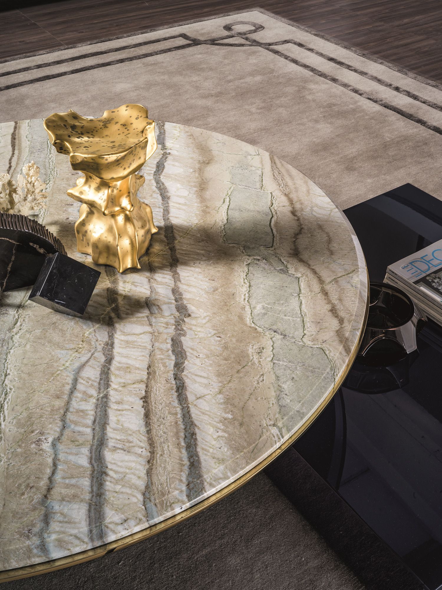 Круглый мраморный журнальный столик Longhi Loveluxe 2018-Illusion collection ARCH-00034570 - Вид №1