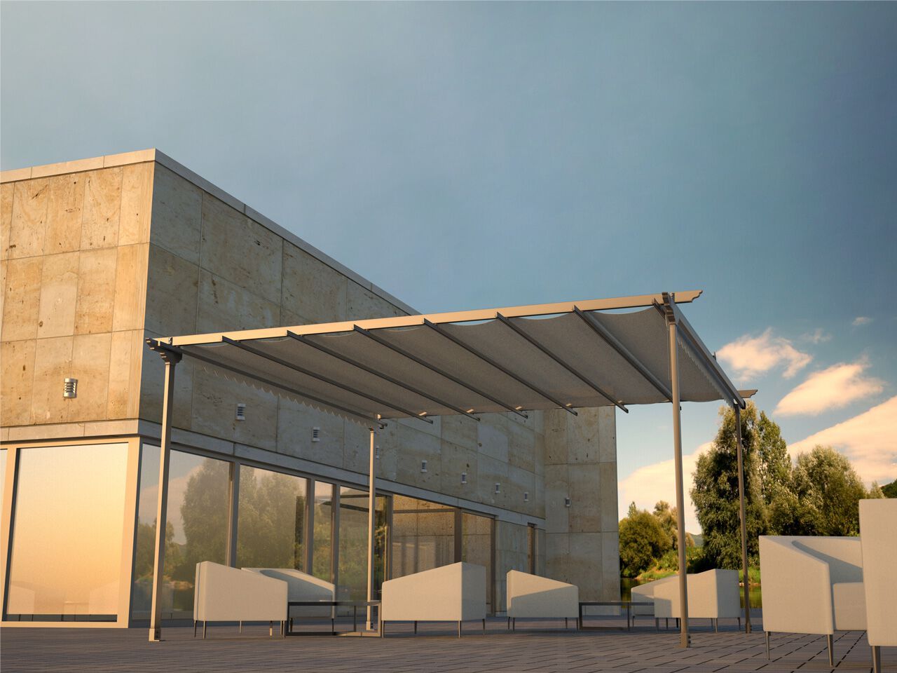 Самонесущая беседка с раздвижной крышкой Gaviota ZEN ARCH-00029448 - Вид №2