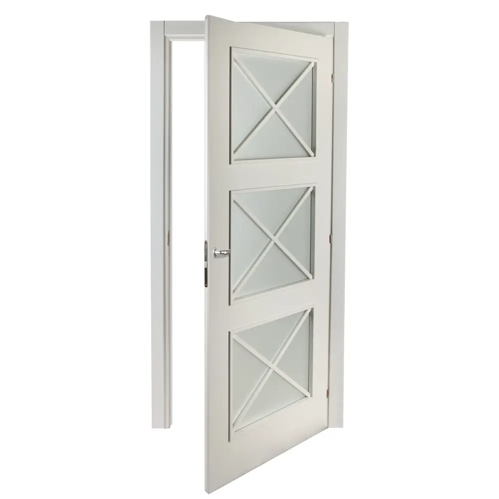 Дверь межкомнатная остекленная Камелия белый 2100x900 мм с фурнитурой МАРИО РИОЛИ STLM-2090256 - Вид №3
