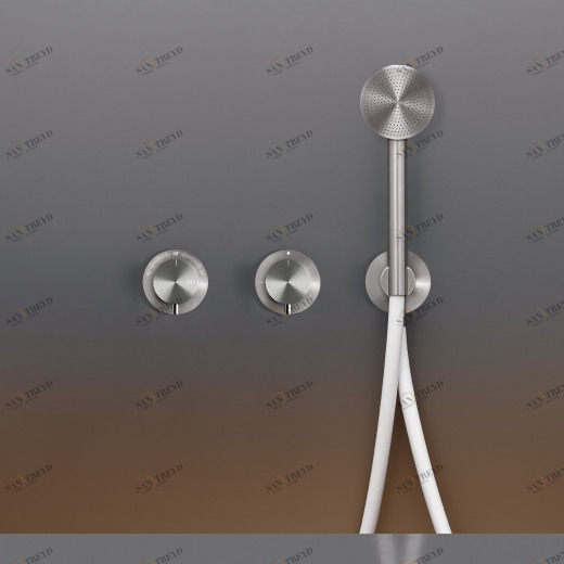 Настенный термостатический смеситель набор для ванной / душем с системой Acqua Stop, 2/3 ходовой переключающий и рондо для душа Ø 65 м т  MIL116Y CEADESIGN 