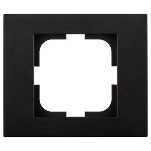 90802296 Рамка для розеток и выключателей Grano 1 пост цвет черный металлик STLM-0389055 OVIVO
