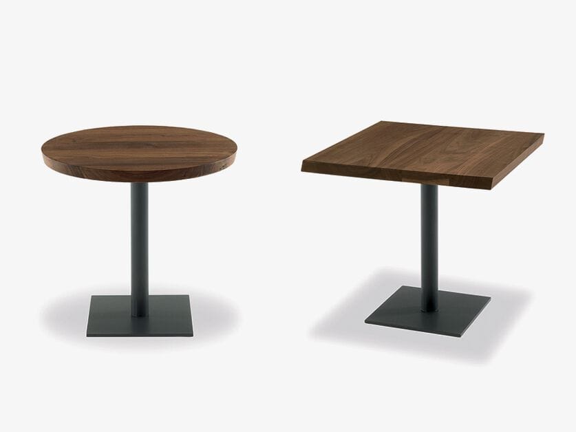 Круглый журнальный столик из массива дерева с железной основой Riva 1920 PEBBLES SMALL ROUND ARCH-00073953 - Вид №2