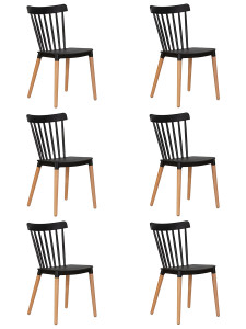 90680490 Набор кухонных стульев 6 шт Theo -pp687 84х50х42 см пластик цвет черный/белый LMZL STLM-0335627 DOBRIN