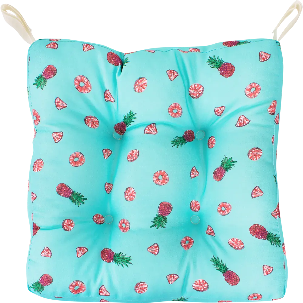 Сидушка для стула «Ананасы», 40х35 см, цвет бирюзовый Santreyd STLM-2211060