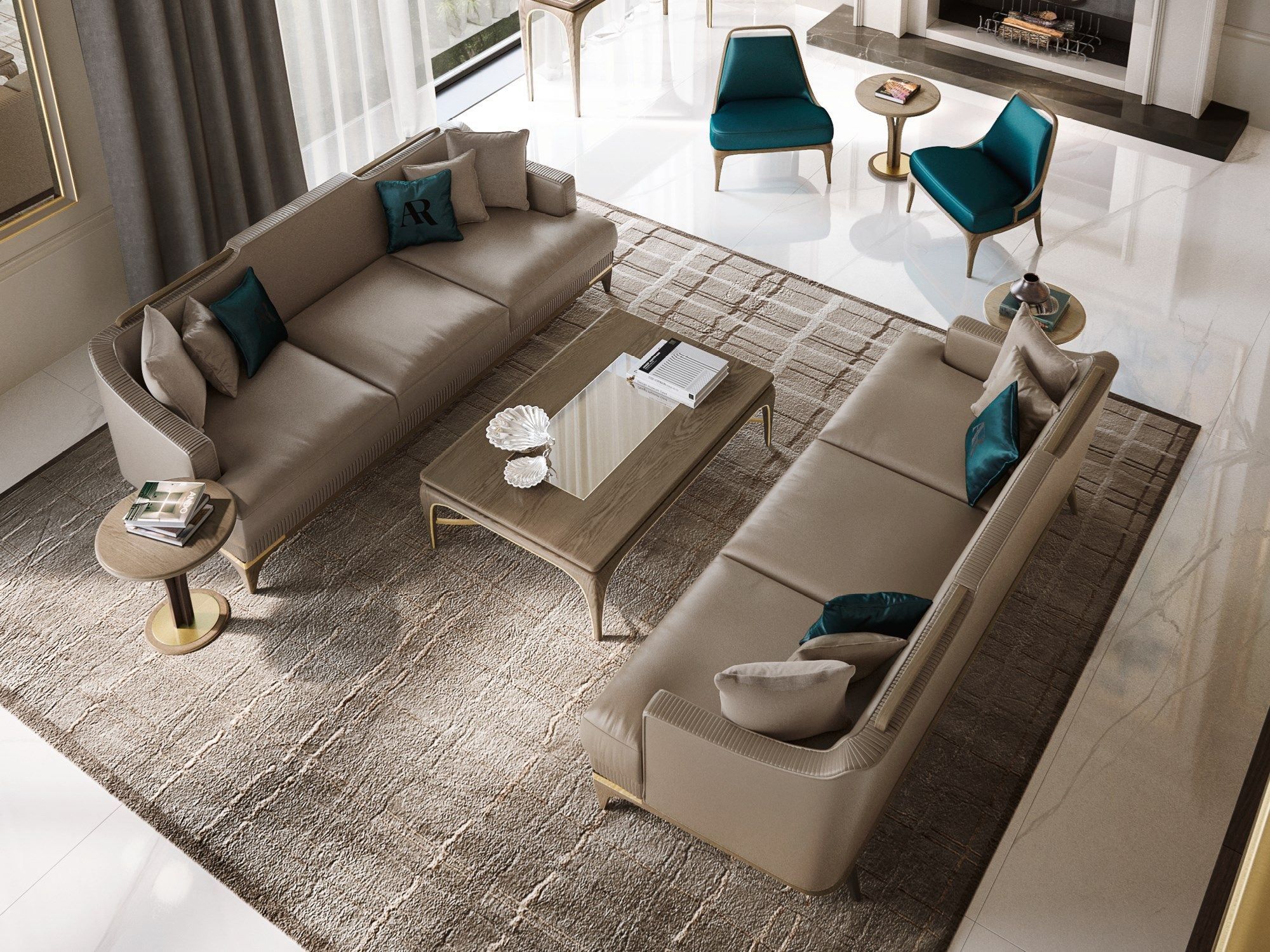 3-местный кожаный диван A.R. Arredamenti ARCH-00007081 - Вид №1