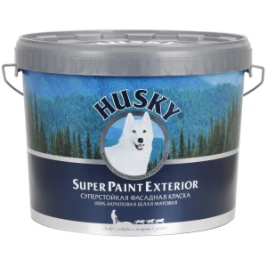 Краска фасадная Husky Super Paint Exterior цвет цвет белый матовая база А 10 л