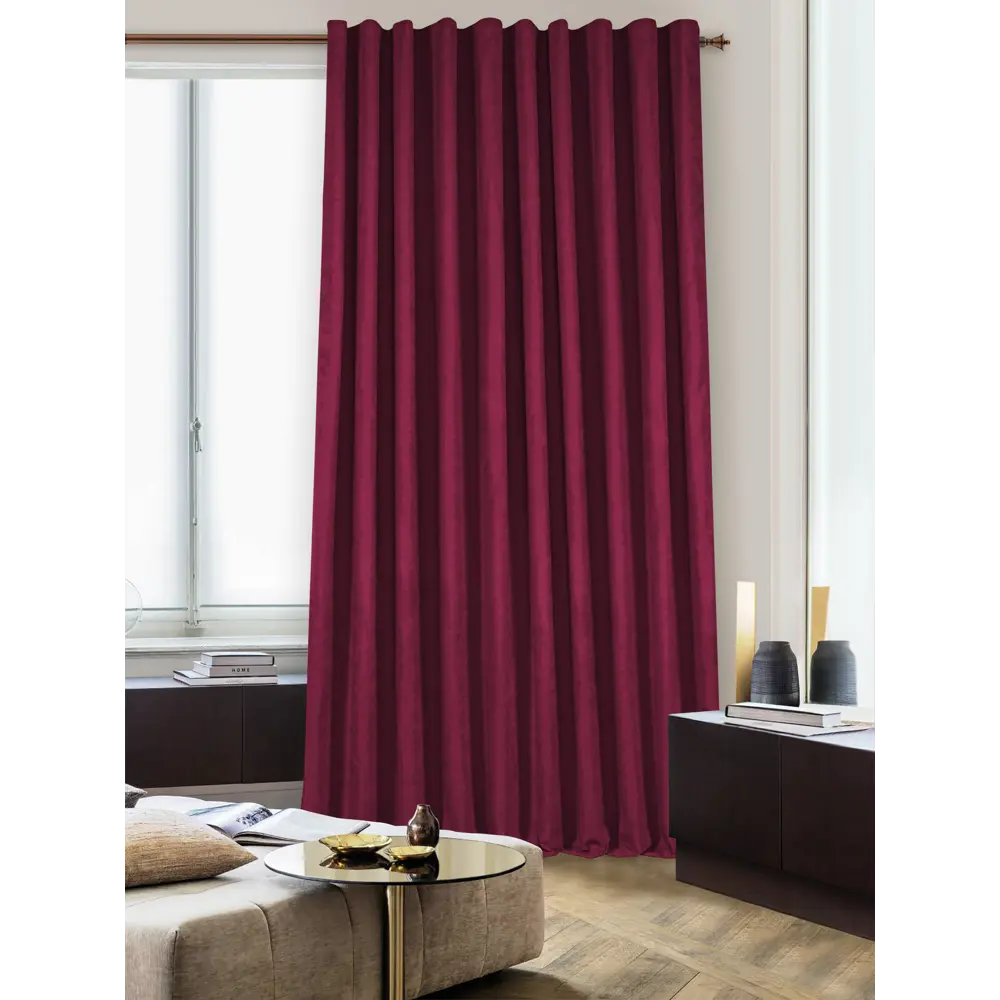 Штора на ленте Рим 160x270 см цвет бордо MIAMOZA STLM-2032449 - Вид №6