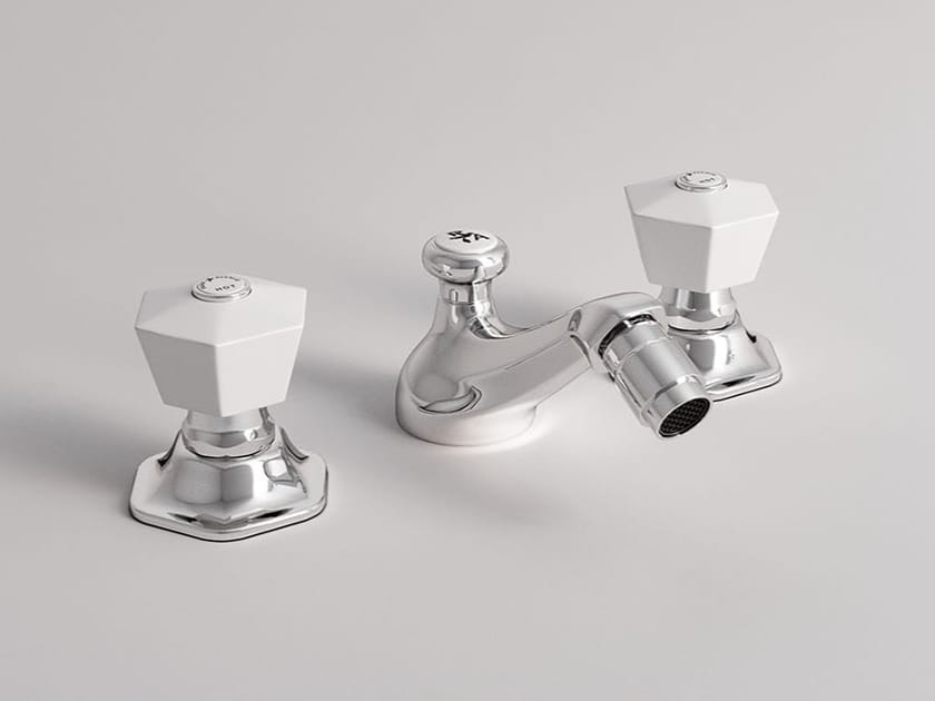 Смеситель для биде с 3 отверстиями и автоматическим сливом Park Avenue Белый ARCH-00065545