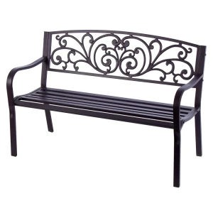 Скамья садовая Naterial 128х56х85 см металл коричневая