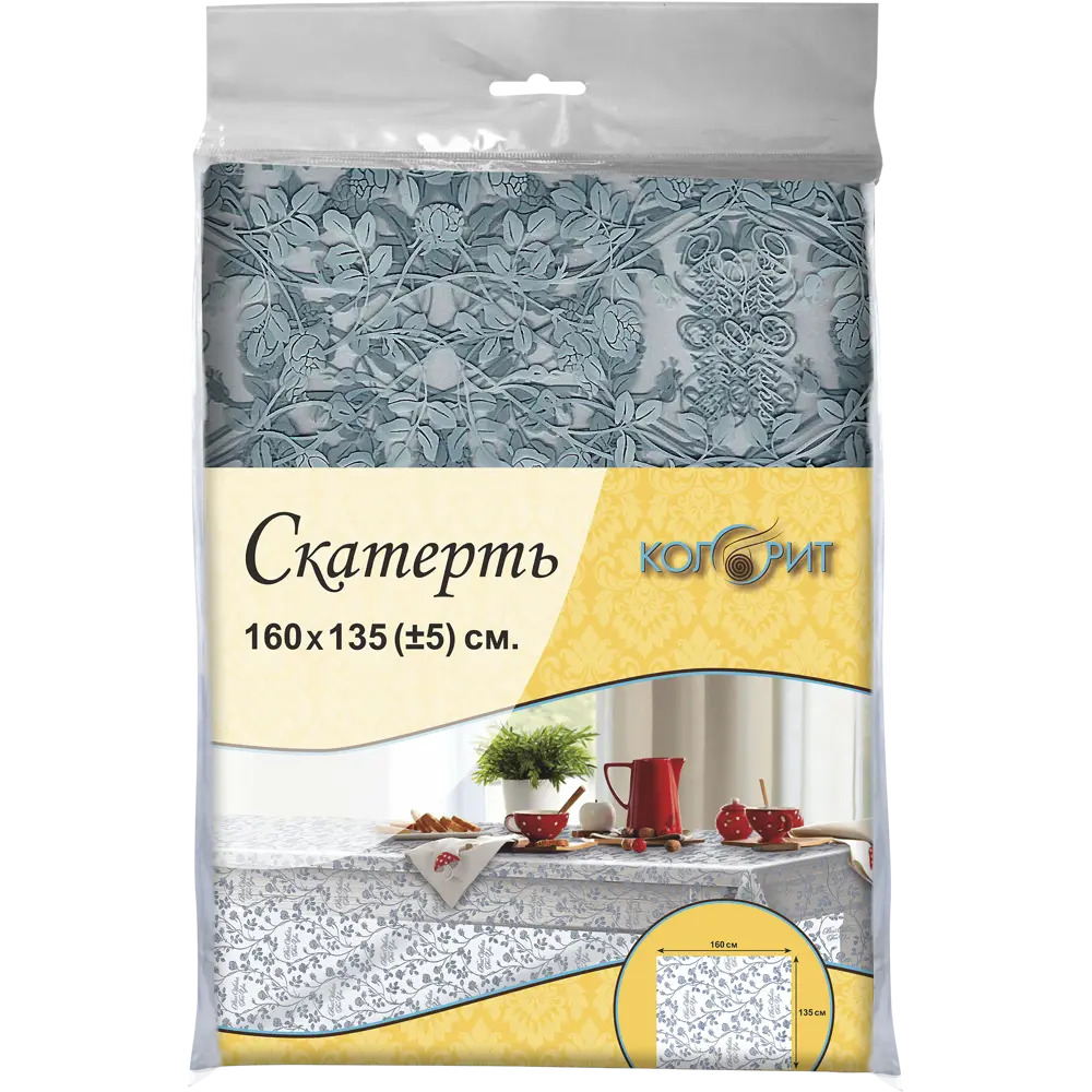 Скатерть «Розовый сад» прямоугольная 160х135 см цвет белый/серый Santreyd Deluxe STLM-2041097 - Вид №2