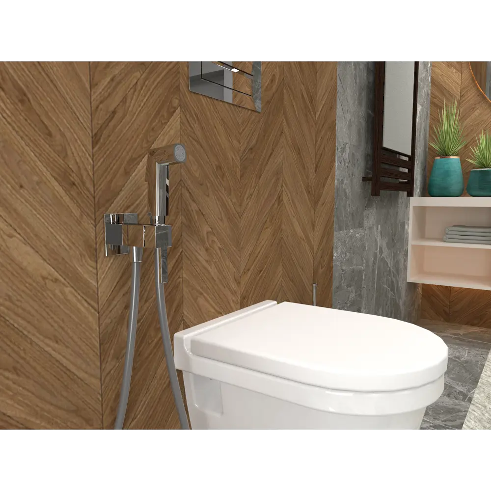 Смеситель Paini Prato встраиваемый с гигиеническим душем цвет хром STLM-2086477 - Вид №4