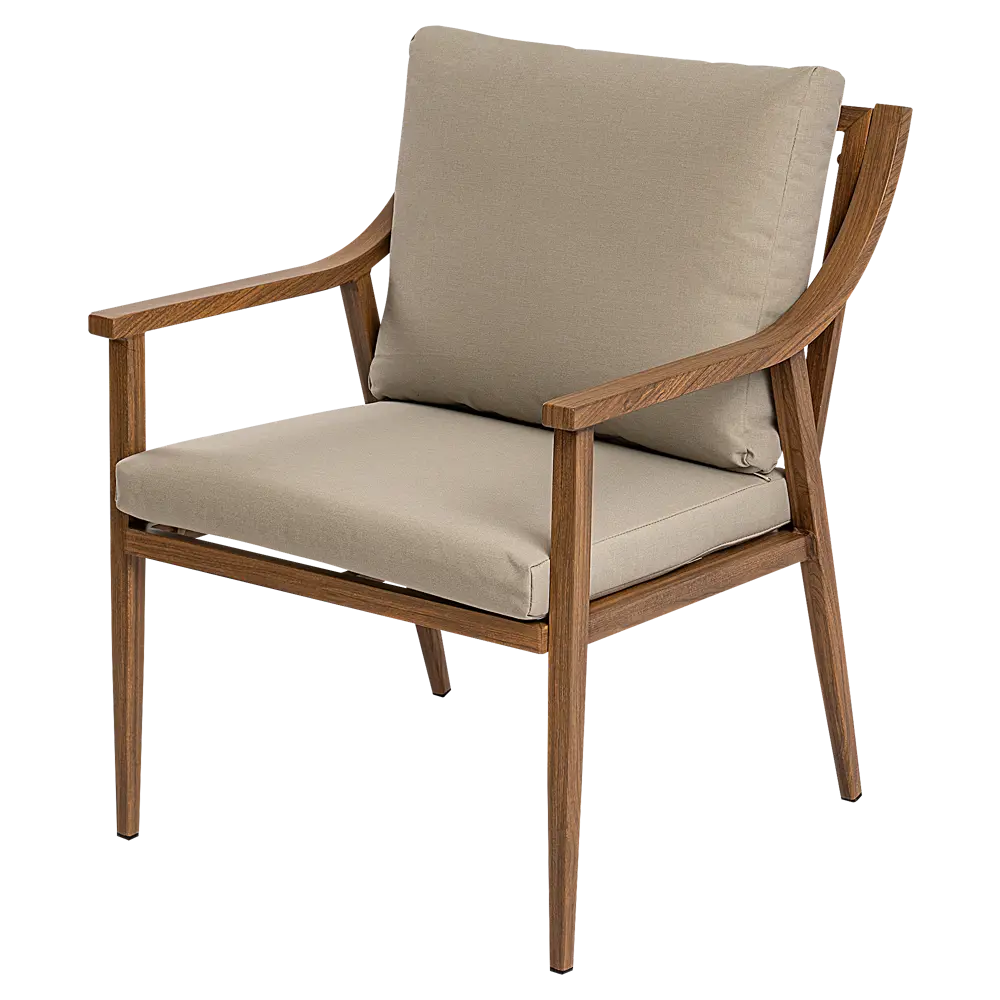 Набор садовой мебели для обеда с подушками  BEGINIA Komito Алюминий Стол, 4 кресла Бежевый; Коричневый STLM-2048315 - Вид №4