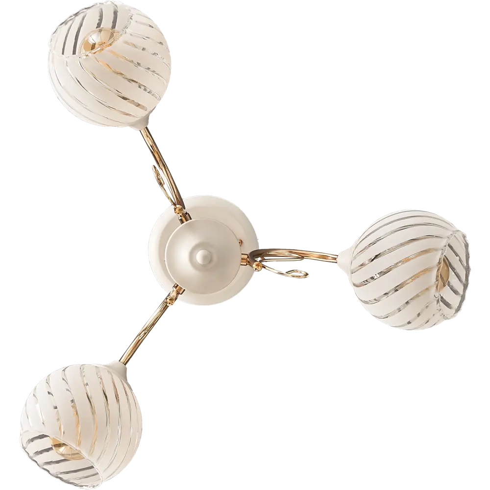 Люстра потолочная «Ария» КС30071/3С, 3 лампы, 9 м², цвет белый/золотой КЛЮЧНИК STLM-2092404 - Вид №1