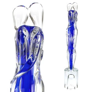 4244 ORIGINALMURANOGLASS Скульптура Объятие влюбленных - Синее стекло - муранское стекло OMG 15 см
