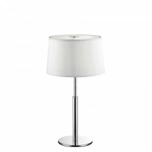 Настольная лампа дизайнерская Everyone Hilton TL1 IDEAL LUX КЛАССИЧЕСКИЕ 080341 Белый;серебро