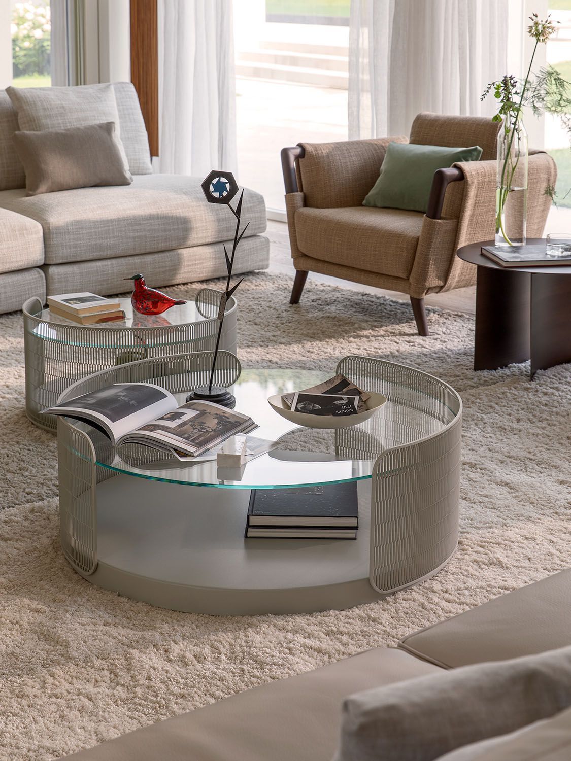 Круглый журнальный столик с изогнутой проволочной сеткой Natevo самогон ARCH-00121122 - Вид №11