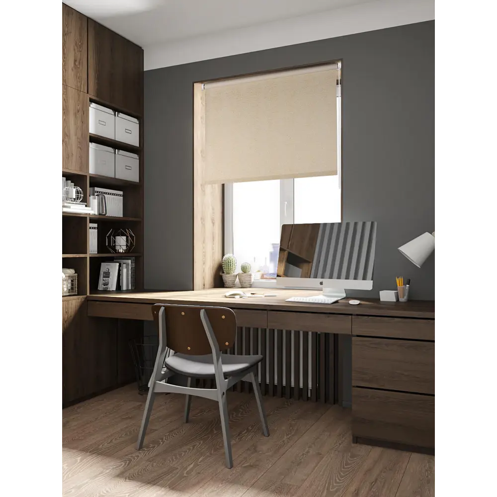 Штора рулонная Shine 140x175 см золотая PRAKTO STLM-2179561 - Вид №4