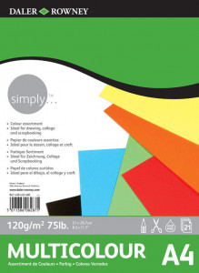 464568 Альбом цветной бумаги "Simply" А4, 120 г/м2, 21 лист Daler-Rowney