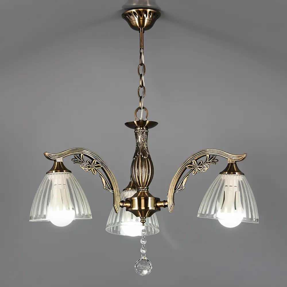 Люстра подвесная Wink Герда N3880/3, 3 лампы, 9 м², цвет бронза/бесцветный STLM-2068167 - Вид №1