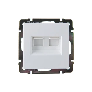 Розетка компьютерная двойная встраиваемая Werkel RJ45 цвет белый