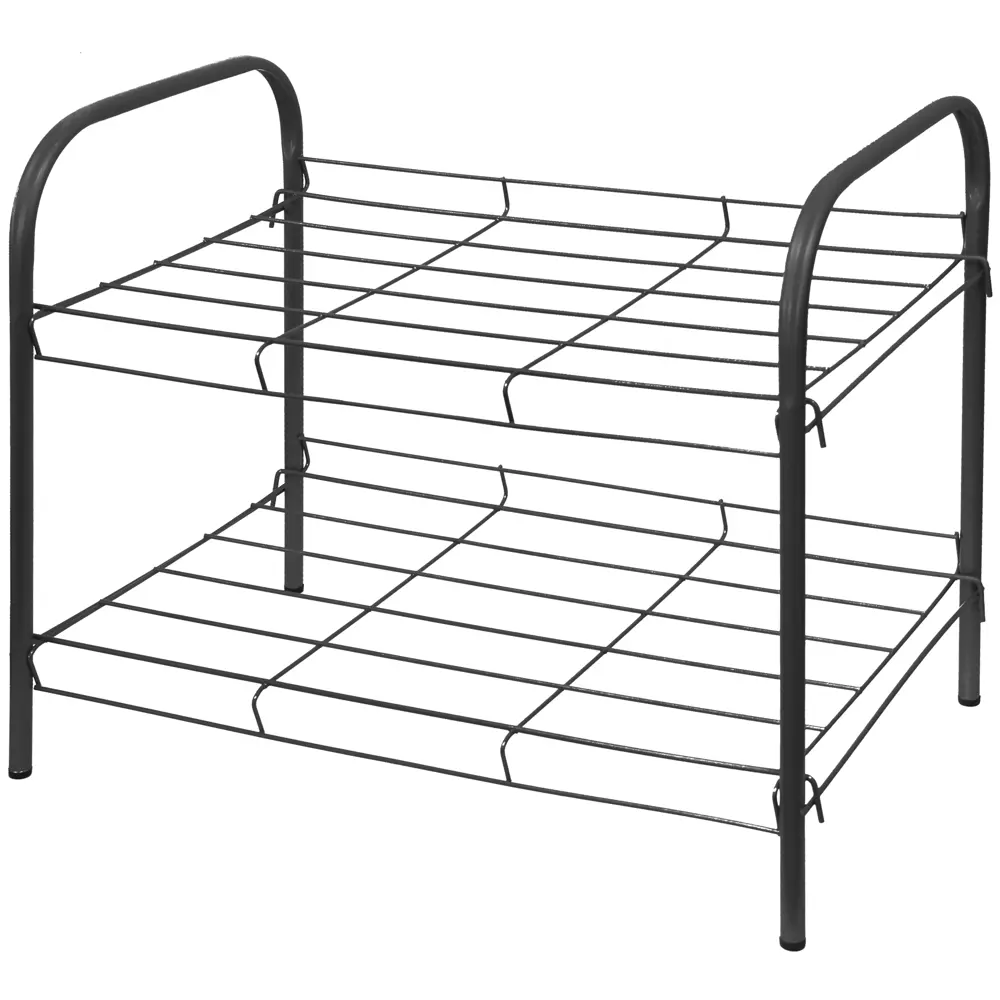 Этажерка для обуви Gromell Makira 46x35.6x27.8 см 2 полки металл черный STLM-2077395