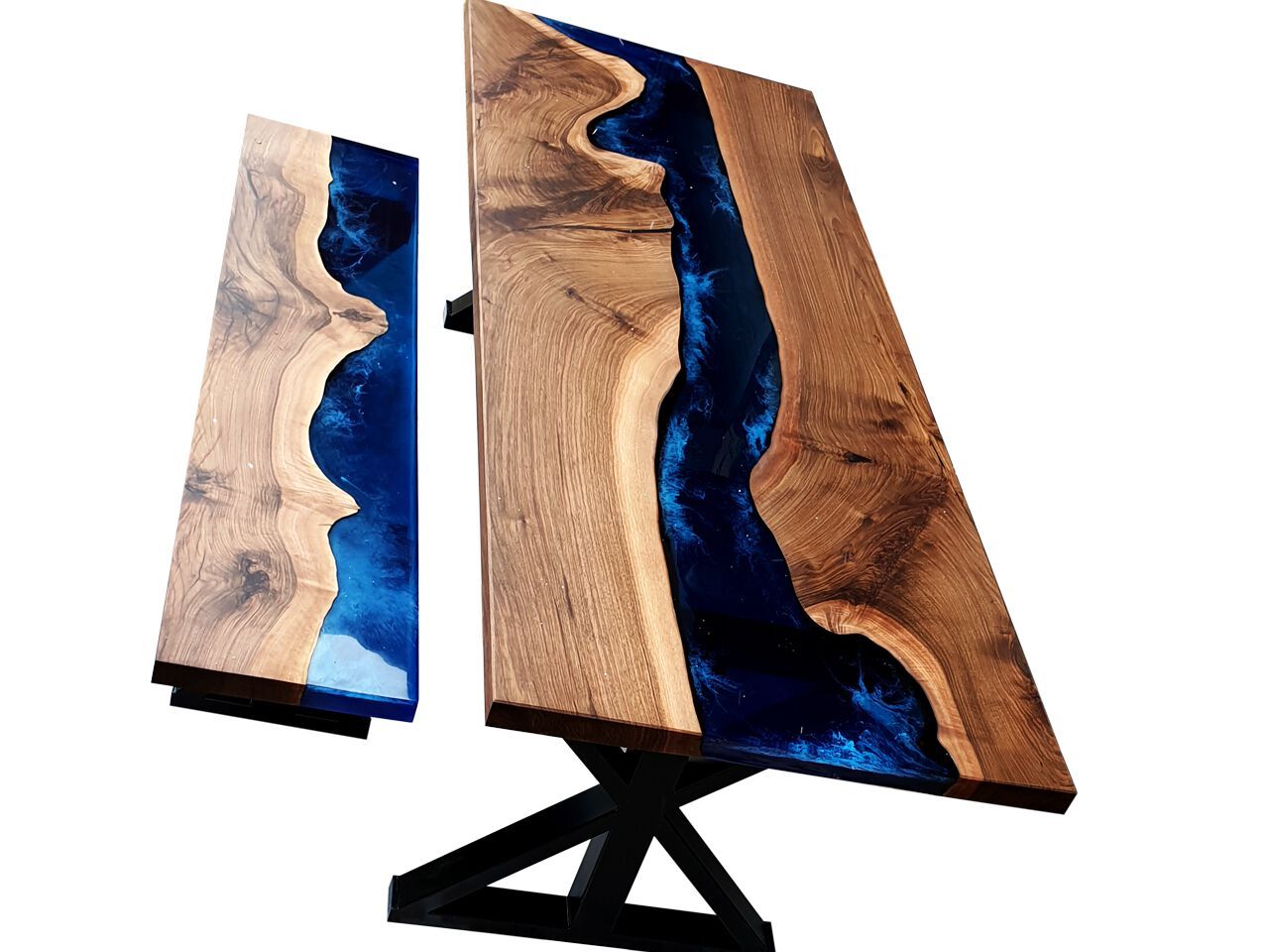 Скамейка / стол из орехового дерева и смолы Legnor LEG2408738 ARCH-00064476 - Вид №4