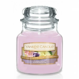 Свеча маленькая в стеклянной банке "Цветочные сладости" Floral Candy 104гр 25-45 часов YANKEE CANDLE  267950 Розовый