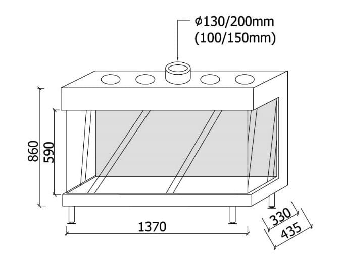 Газовый тройной фасадный камин Metalfire ARCH-00100815 - Вид №5
