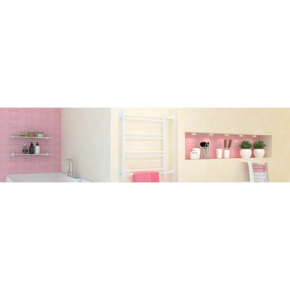 Полотенцесушитель водяной Сунержа ВПС-54ПБ 500x600 мм нержавеющая сталь 3/4 цвет белый STLM-2170764 - Вид №3