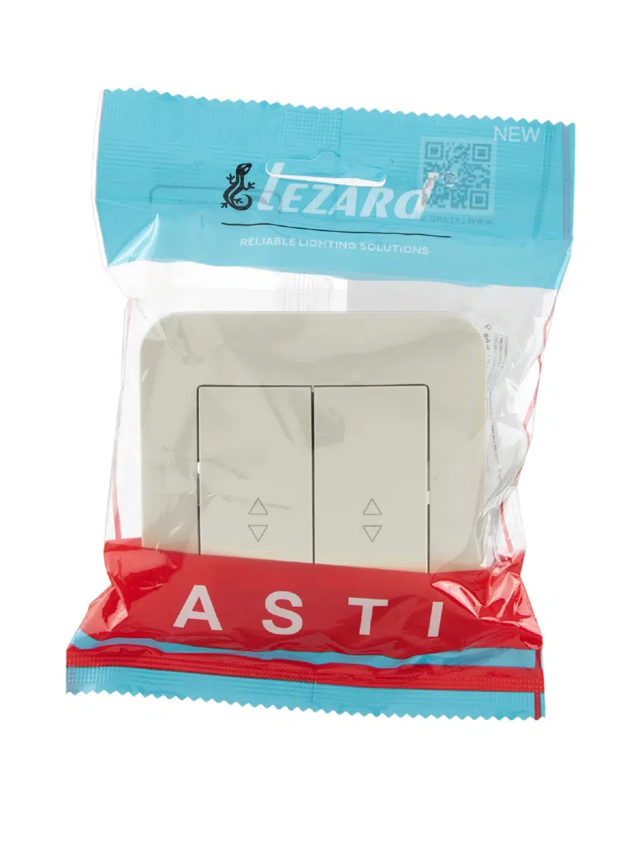 ASTI Выключатель проходной двойной крем LEZARD 7081-0303-106