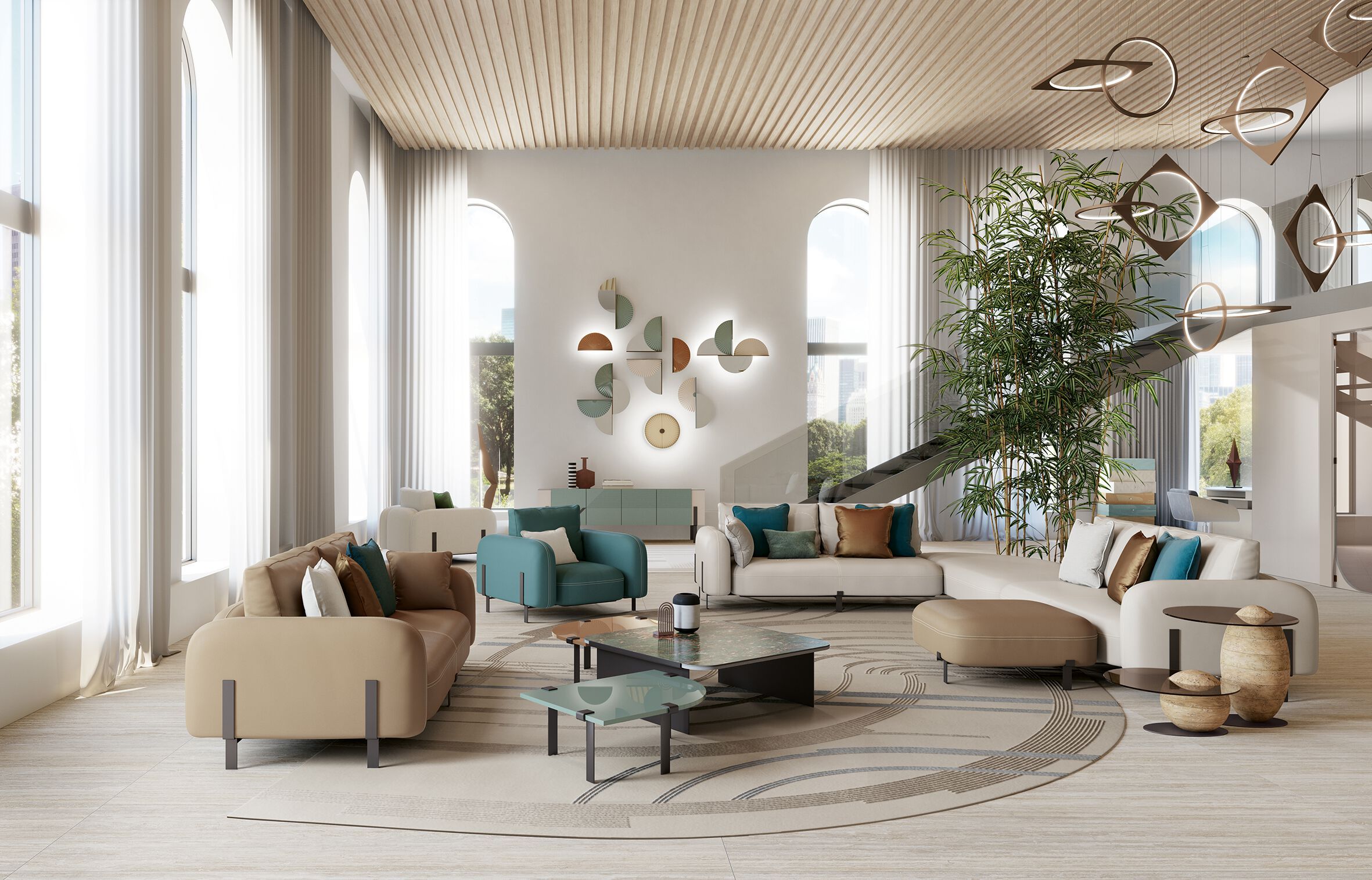 3-местный кожаный диван Bizzotto Italia Нара ARCH-00038197 - Вид №1