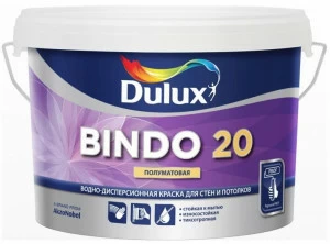 Краска полуматовая для стен и потолков Dulux Bindo 20 / Дулюкс Биндо 20 9л