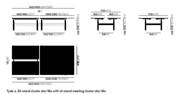 Стол с регулируемой высотой VITRA Tyde 2 ARCH-00000600 - Вид №18