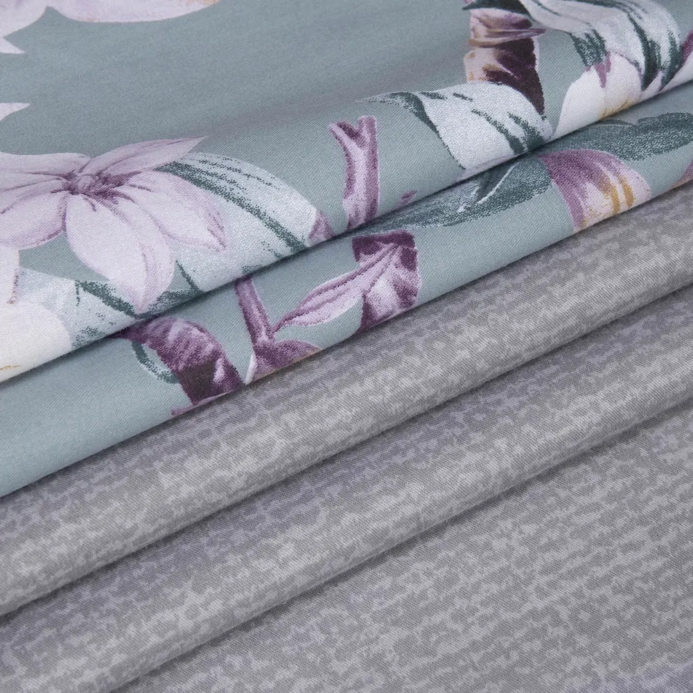 Комплект постельного белья Amore Mio Вортия евро сатин серо-голубой STLM-2122389 - Вид №3