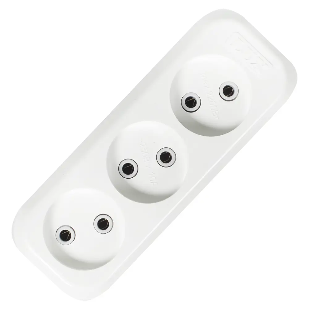 Колодка без заземления Lux 3 розетки 10А STLM-2068152