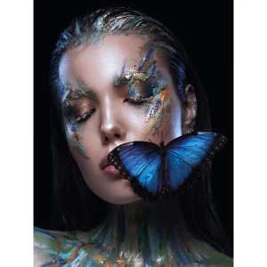 Картина на стекле Модель и бабочки AG 40-213 40x50 см