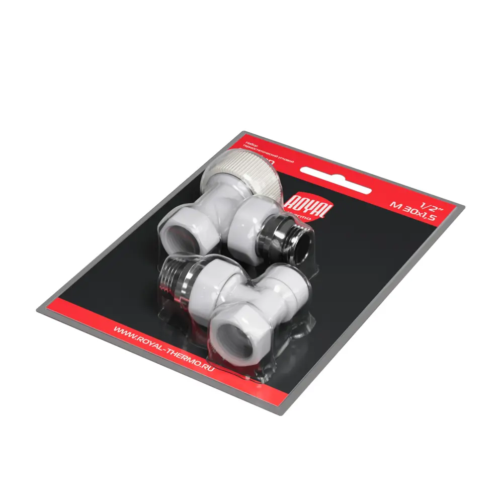 Термостатический комплект для радиатора угловой Royal Thermo Design 1/2" латунь цвет белый STLM-2178659 - Вид №4