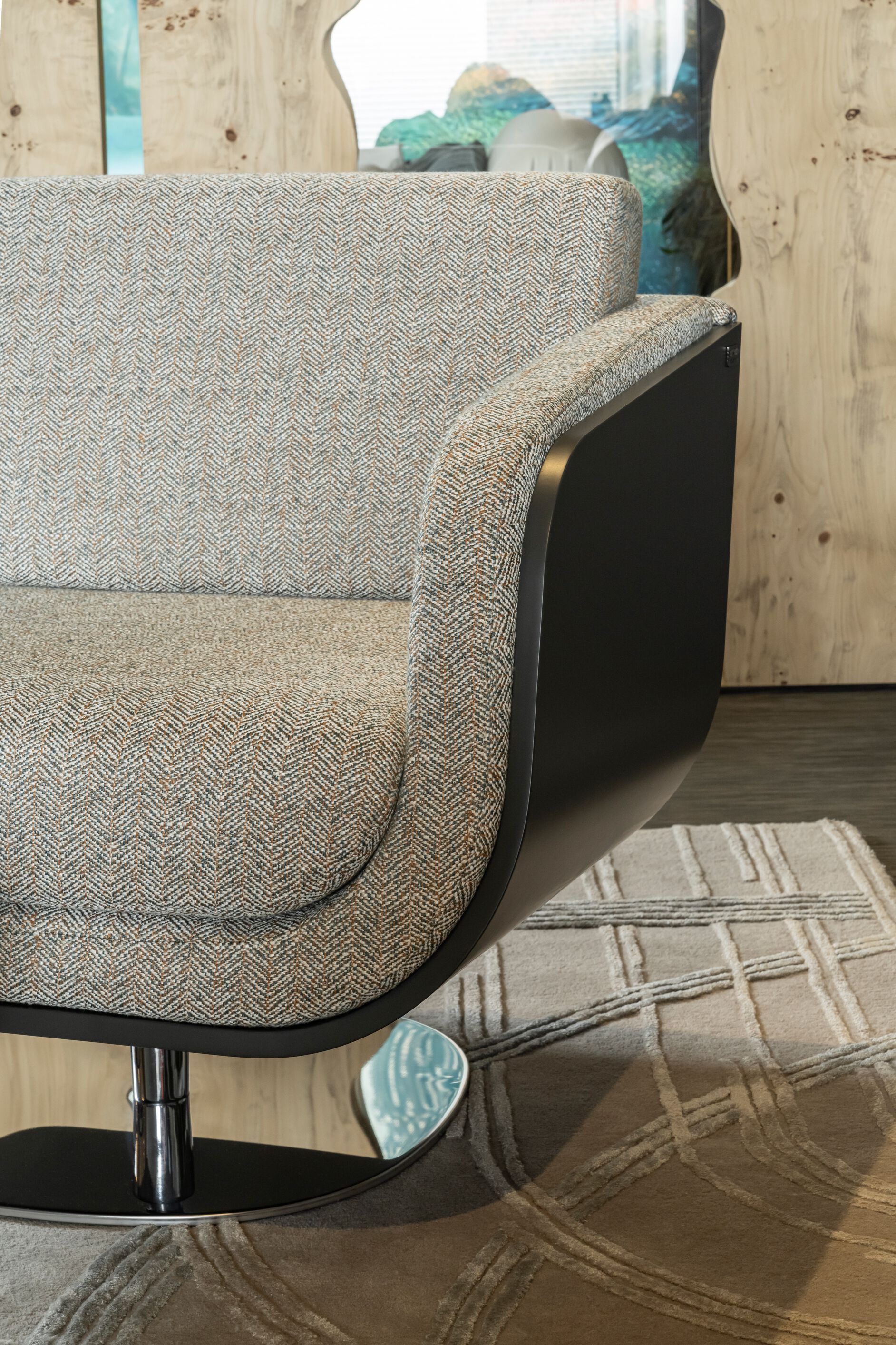 Ковер ручной работы из шерсти с геометрическим рисунком Bizzotto Italia DROP ARCH-00124384 - Вид №2