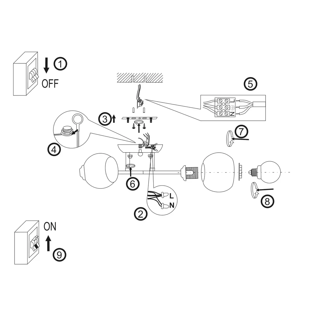 Люстра потолочная Рассвет 3 лампы 9 м² цвет белый КЛЮЧНИК STLM-2138839 - Вид №12
