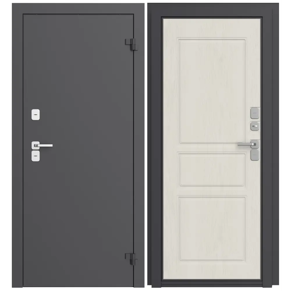 Дверь входная металлическая Термо 88x205 см правая дуб белый DOORHAN STLM-2127653